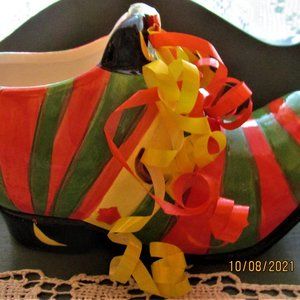 Halloween Witch Shoe Ceramic Candy Dish